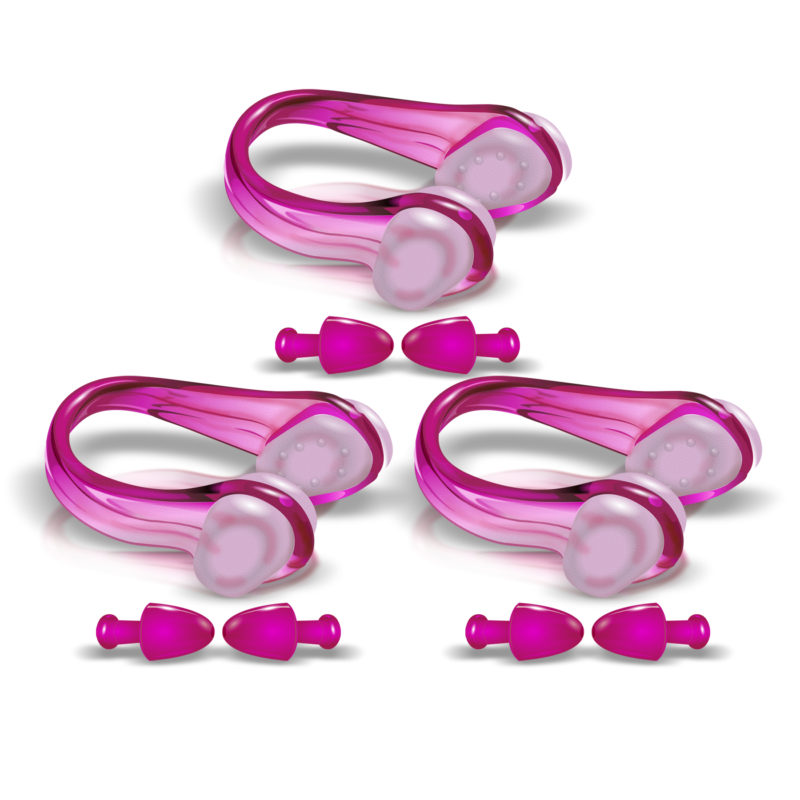 Blupond Pink Swimming Nose Clips And Earplugs Swim Gear Sports And Outdoors Swimming #3