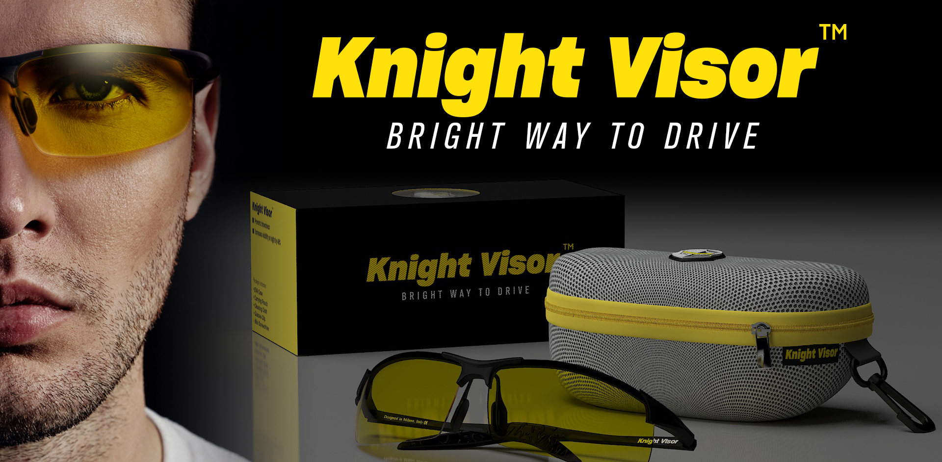 BLUPOND Night Vision Glasses for Driving For Men Women Yellow Tint Anti Glare Glasses for Nighttime Knight Visor 