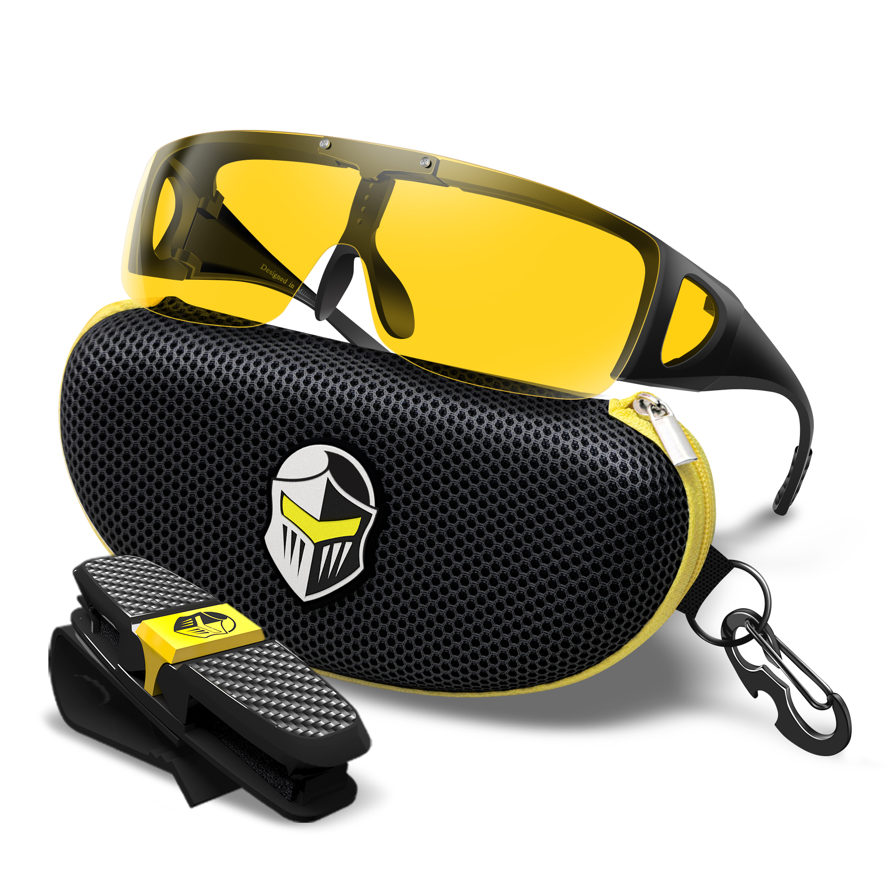 Fit Over Sunglasses Wrap Around Glasses (Yellow B) - BLUPOND